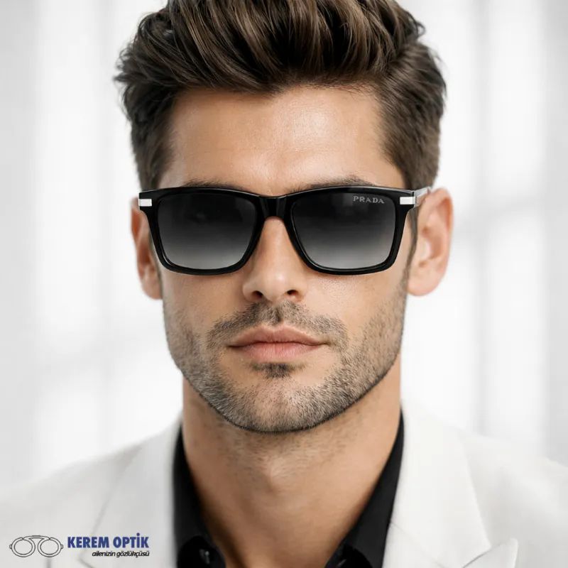 PRADA RECTANGULAR ERKEK KEM�K G�NE� G�ZL��� SPR01ZS 1AB-06T